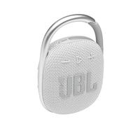 JBL Clip 4 Bluetooth Portable Speaker with Integrated Carabiner, Waterproof and Dustproof, White