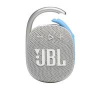 JBL Clip 4 Eco - Ultra-Portable Waterproof and Dustproof Bluetooth Speaker, big audio & punchy bass, made with 90% post-consumer recycled plastic, Integrated carabiner, Up to 10 Hours of Play (White)
