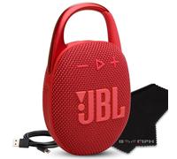 JBL Clip 5 Portable Bluetooth Speaker, IP67 Waterproof & Dustproof, Long-Lasting Battery - Red - Boom h's Comprehensive Ultimate Performance Cloth Solution for Your On-The-Go Sound Experience