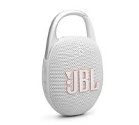 JBL Clip 5 - Ultra-Portable, Waterproof & Dustproof Bluetooth Speaker, Big Pro Sound with punchy bass, Integrated carabiner, Up to 12 Hours of Play, Made in part with recycled materials (White)