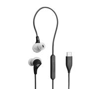 JBL Endurance Run 3 Wired Sport Headphones with FlipHook & TwistLock Technology, IP65 Dustproof & Water-Resistant, JBL Pure Bass Sound, In-Line Microphone & Remote, USB-C, Black/Grey
