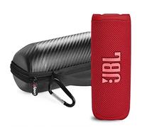 JBL FLIP 6 Waterproof Portable Speaker Bundle with gSport Carbon Fiber Case (Red)