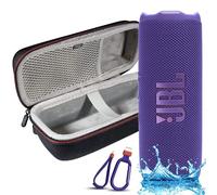JBL Flip 7 Portable Bluetooth Speaker, IP68 Waterproof, Dustproof, Drop-Proof, PushLock System, AI Sound Boost, 16H Battery, Megen Hardshel Protection Case (Purple)