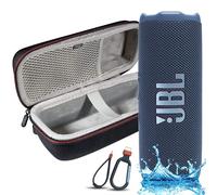 JBL Flip 7 Portable Bluetooth Speaker, IP68 Waterproof, Dustproof, Drop-Proof, PushLock System, AI Sound Boost, 16H Battery, Megen Hardshel Protection Case (Blue)