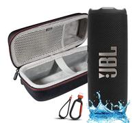 JBL Flip 7 Portable Bluetooth Speaker, IP68 Waterproof, Dustproof, Drop-Proof, PushLock System, AI Sound Boost, 16H Battery, Megen Hardshel Protection Case (Black)