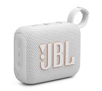 JBL GO4 Bluetooth Speaker, USB C Charging, IP67 Dustproof, Waterproof, App Compatible, Passive Radiator, Portable, White