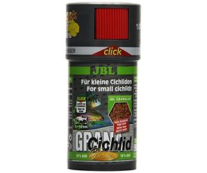 JBL GranaCichlid 100 ml CLICK, Premium main food granulate with the Click doser for predatory cichlids