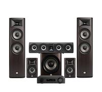 JBL MA710 AV Receiver Black & Studio 690 5.1 Speaker Package Dark Wood