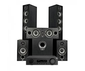 JBL MA710 AV Receiver & ELAC Debut F5.2 5.1 Speaker Package Black