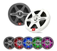 JBL Marine CLUB62 6.5 in / 16.5 cm 2-Way Marine Coaxial Boat Speakers | 75 W RMS / 225 W peak, 92 dB, 4 Ohm, 50 Hz-20 kHz - IPx5 rated - RGB LED cones - 2 grille colours included