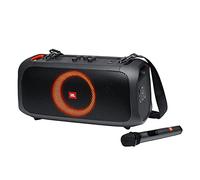 JBL PartyBox On-The-Go - A Portable Karaoke Party Speaker with Wireless Microphone, 100W Power Output, IPX4 splashproof, 6 Playtime Hours, Shoulder Strap and Wireless 2 Party Speakers Pairing (Black)