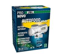 JBL Pronovo Autofood Automatic Feeder for Aquarium, Feeding with Fish Feed Granules up to 4x a day, Includes Holder and Adapter Ring to Extend Volume to 375 ml, White