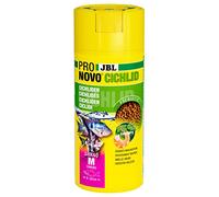 JBL PRONOVO Cichlid Grain, Main Food for Cichlids 8 - 20 cm, Click Dispenser, Fish Feed Granules, Size M, 250 ml