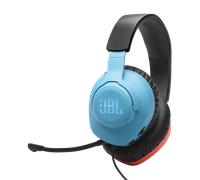 JBL Quantum 100N, Wired Over-Ear Gaming Headset with Detachable Mic, JBL QuantumSOUND Signature and Memory Foam, Compatible with Multiple Platforms and Windows Sonic Spatial Sound, in Blue/Red