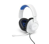 JBL Quantum 100P Wired Over-Ear Gaming Headset with Detachable Boom Mic, Made for Playstation and Compatible with Other Consoles, White and Blue
