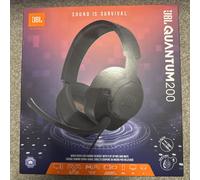 New: JBL Quantum 200 Wired Gaming Headphones - Black (3.5mm AUX, Over-Ear Fit)