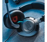 JBL Quantum 200, Wired Over-Ear Gaming Headset, JBL QuantumSOUND Signature, 50mm, Flip-Up Boom Mic, Memory Foam, Windows Sonic, 3.5mm, Black