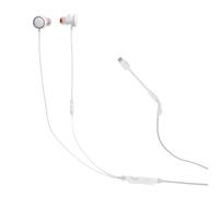 JBL Quantum 50C, Wired In-Ear USB-C Gaming Headset with JBL QuantumSURROUND Sound, Multiplatform Compatability, Voice-Focus Mic, Volume Slider and Mic Mute, in White