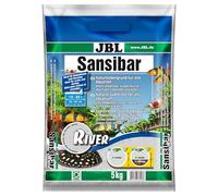 JBL Sansibar RIVER 5 kg, Light, fine substrate with black pebbles for freshwater and marine aquariums