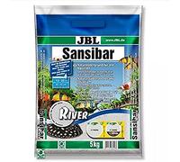 JBL Sansibar RIVER 5 kg, Light, fine substrate with black pebbles for freshwater and marine aquariums