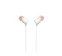 JBL Tune 110 - Wired in-Ear Headphones Pure Bass Sound, 1-Button Remote, Microphone and Tangle-Free Flat Cable (White)
