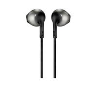 JBL Tune 205 - Wired Comfort-fit ergonomics Earbud Headphones, Pure Bass Sound, Tangle-Free Flat Cable with 1-Button Remote and Microphone (Black)