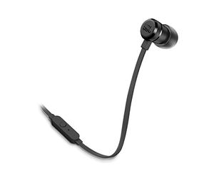JBL Tune 290 In-Ear Headphones with Tangle-Free Cable and High Bass Performance, Universal, with 1 Remote Control/Microphone, Black