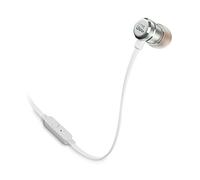 JBL Tune 290, In-Ear Headphones with Tangle-Free Cable, Silver | High Bass Performance, Universal, with 1 Remote Control/Microphone