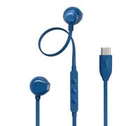 JBL Tune 305 C Hi-Res Wired Earbuds with Microphone, Flat Tangle-Free Cable, 3-Button Remote, EQ Presets Control and Volume Adjustment, Blue