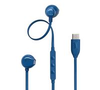 JBL TUNE 305C Wired in-Ear Earphones High Resolution 96 kHz/24 Bits Preset EQ USB Type-C 12.5mm Dynamic Driver Open Type with Built-in Mic Flat Cable (Blue)