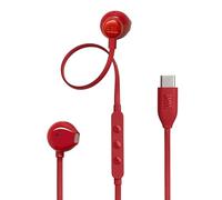 JBL TUNE 305C Wired In-Ear Earphones High Resolution 96 kHz/24 bits Preset EQ USB Type-C 12.5mm Dynamic Driver Open Type Earphones with Built-in Mic Flat Cable (Red)
