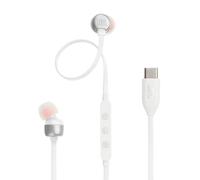 JBL Tune 310C - Wired Hi-Res in-Ear Headphones, Tangle-Free Flat Cable, 3-Button Remote with Microphone (White)