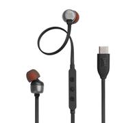 JBL Tune 310C - Wired Hi-Res in-Ear Headphones, Tangle-Free Flat Cable, 3-Button Remote with Microphone (Black)