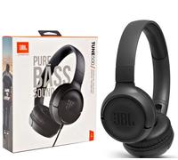 JBL Tune 500 On-Ear Lightweight Foldable Headphones with Pure Bass Sound, 1-Button Remote with Built-In Microphone, Black