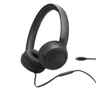 JBL Tune 530 C Comfort Fit Wired On Ear Headphones with Microphone, JBL Pure Bass Sound, EQ Presets, USB-C Connectivity, Foldable Design and Tangle-Free Cable, Black