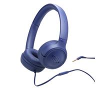 JBL Tune 530 Comfort Fit Wired On Ear Headphones with Microphone, JBL Pure Bass Sound, EQ Presets, Foldable Design and Tangle-Free Cable, Blue