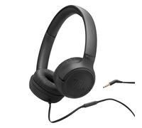 JBL Tune 530 - Wired On-Ear Headphones with a 3.5mm Aux Jack and JBL Pure Bass Sound, Tangle-Free Flat Cable, Hands-Free Calling, Lightweight, Comfortable and Foldable (Black)