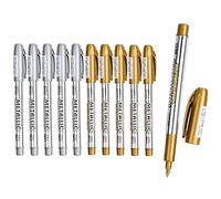 JBLJDWD 10 Pcs Gold Marker Pen, Gold Pen, Easy To Use Silver Pen Clear Display Bright Gloss For Diy Art Creation On Card Books Is Not Easy To Fade
