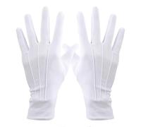 JBLJDWD 2 Pairs White Gloves Cotton Gloves, 3-Line Ribbed Sewing Breathable Soft Guard Gloves, White Cotton Gloves Suitable for Ceremonial Service Wedding Party Work Jewelry Inspection