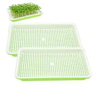 JBLJDWD 2Pcs Microgreens Growing Kit, Sprouting Tray Set, Two Mesh and Base Trays for Indoor Seeds