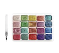 JBLJDWD 2PCS Water Colour, Watercolour Paints, Water Colours 20 Color Set with Brush for Artists Beginners, Painting Lovers and Students