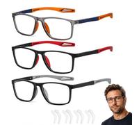 JBLJDWD 3 Pairs Visually Synchronized Multifocal Glasses With Adjustable Earpieces For Reading Computer Work Driving Daily Use Clear Vision Near And Far Lightweight Frame Unisex Design