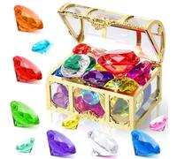 JBLJDWD 35 Pcs Treasure Chest, Treasure, Pirate Treasure Chest Treasure Party Multicolour Swim Toy for Summer Pool Birthday Celebrations for Girl and Boy