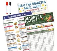 JBLJDWD 3PCS Diabetes Food List & Meal Planner, Diet Book Uk, Recipe Book Fod-Map Chart with Meal Planner and Food Diary with Erasable Pens for Healthy Eating and Sugar Management
