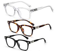 JBLJDWD 3Pcs Heart Glasses, Blue Light Glasses for Men, Three Piece Set with Silver Black Gold Black and Beige Frames, Stylish Eyewear Collection for Fashion Enthusiasts