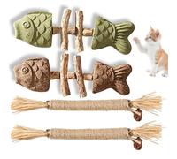 JBLJDWD 4Pcs Silvervine Chew Sticks for Cats, 4-Piece Cat Chewing Sticks with Catnip and Silvervine, Dental Health Support for Feline Companions, Long-Lasting Chew with Natural Ingredients
