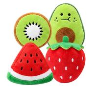 JBLJDWD 4Pcs Squeaky Dog T0ys, Includes Watermelon, Strawberry, Kiwi and Avocado, Squeaky Design for Small & Medium Dogs, Adorable Fruit Shapes for Daily Chewing and Relaxation
