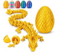 JBLJDWD 5PCS 3D Printed Dragon Egg Set, 3D Dragon Eggs with Dragon Inside, Multicolour and Yellow, for Desk Display