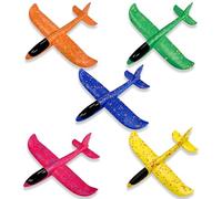 JBLJDWD 5PCS Foam Planes Set, Outdoor Foam Airplanes, 24cm Lightweight Gliders, Foam Glider for Backyard and Park, Glider Planes for Activities