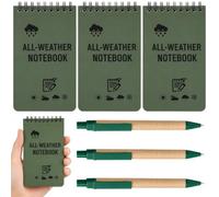 JBLJDWD 6Pcs Waterproof Notebook, Field Notes Writing Collection with Durable Water-Resistant Design, Ideal for Outdoor Activities and Daily Use, Includes 3 Notebooks and 3 Pens